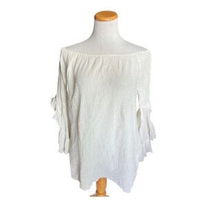Womens Urban Mangoz Gauze Off Shoulder Top - Sz S
